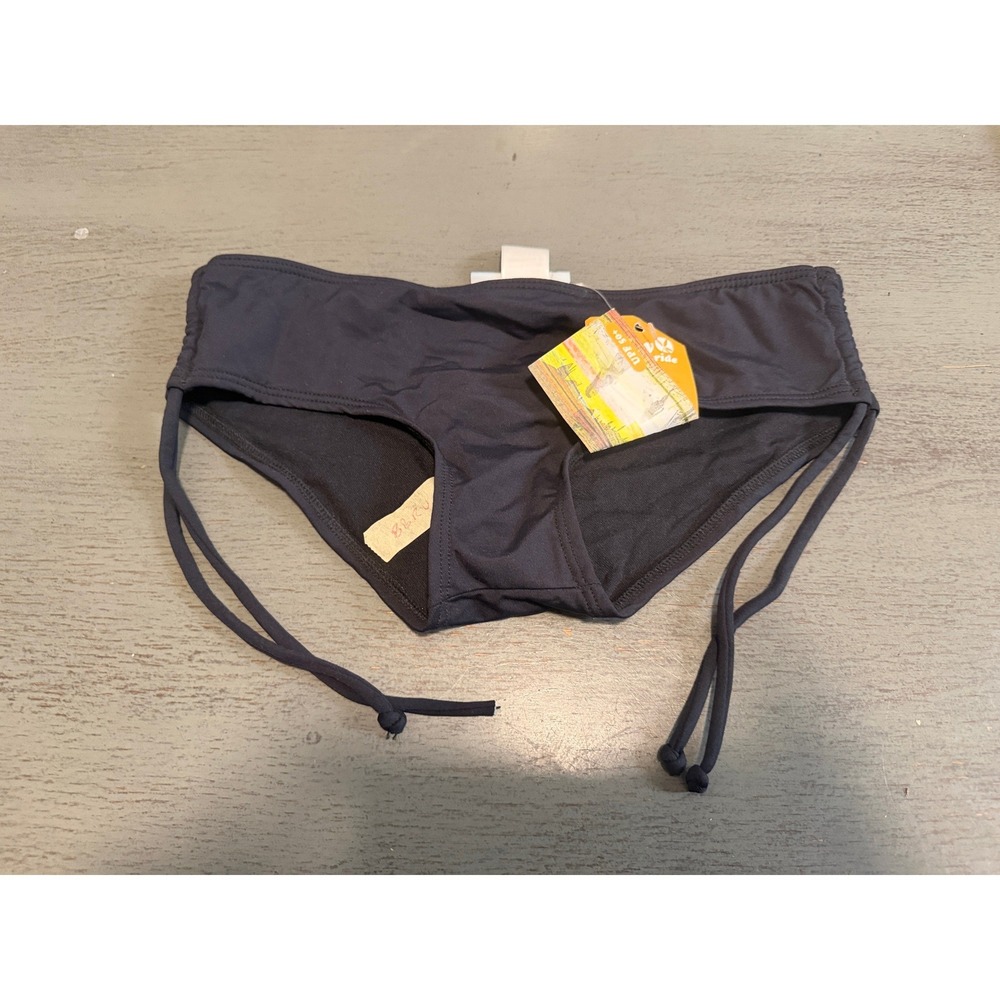 Carve Designs Black Bikini Bottoms Side Tie Ruched UPF 50+ Swim Size XS NWT